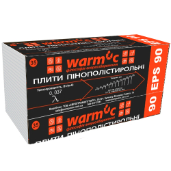 Пенопласт EPS 90, 1000х500х80мм,  до 16кг/м3, Warm-C