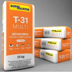 Шпаклівка Т-31 стартова гіпсова, 25 кг, BUDMAJSTER