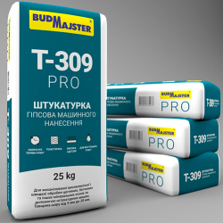 Штукатурка T-309 гіпсова М50 для машинного нанесення, 25 кг, BUDMAJSTER